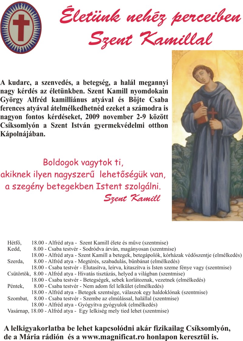 Szent Kamill plakat
