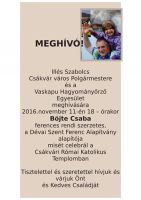 Bővebben: Meghívó a Csákvári Római Katolikus Templomba