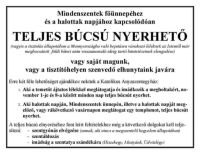 Bővebben: Teljes búcsú nyerhető