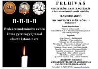 Bővebben: Nemzetközi gyertyagyújtásaz elesett katonák emlékére nov. 11-én 11 óra 11 perckor