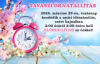 Bővebben: Óraátállítás 2026 kezdődik a nyári időszámítás